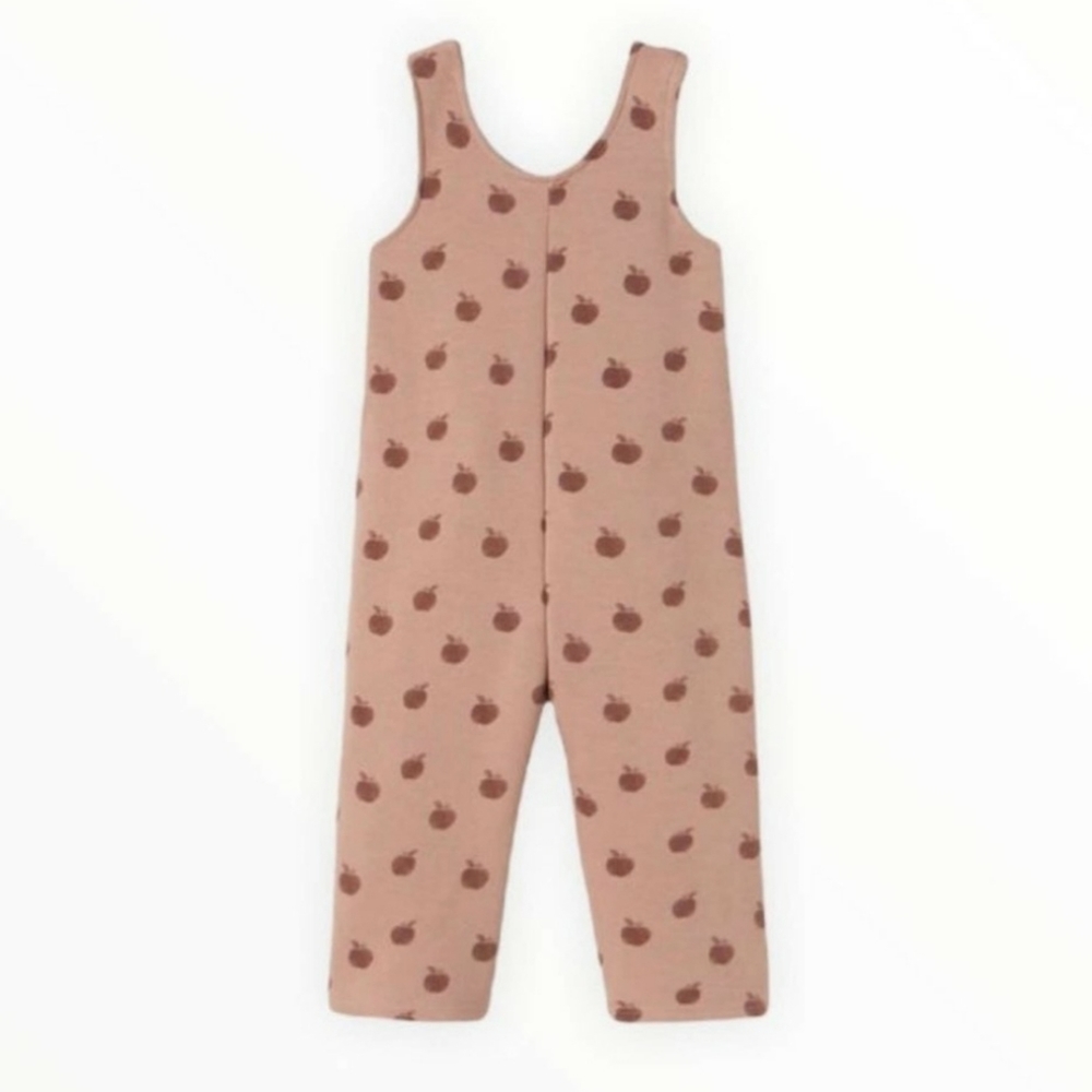ZARA Baby Girl Faux Fur Lined Apple Jumpsuit 12-18M NWT